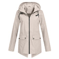 Francine Long Hooded Raincoat - Apricot