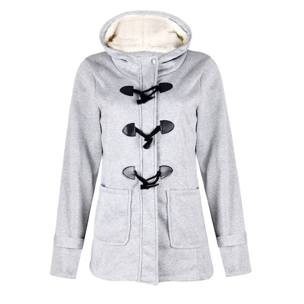 Samantha Long Hooded Winter Coat - Light Grey