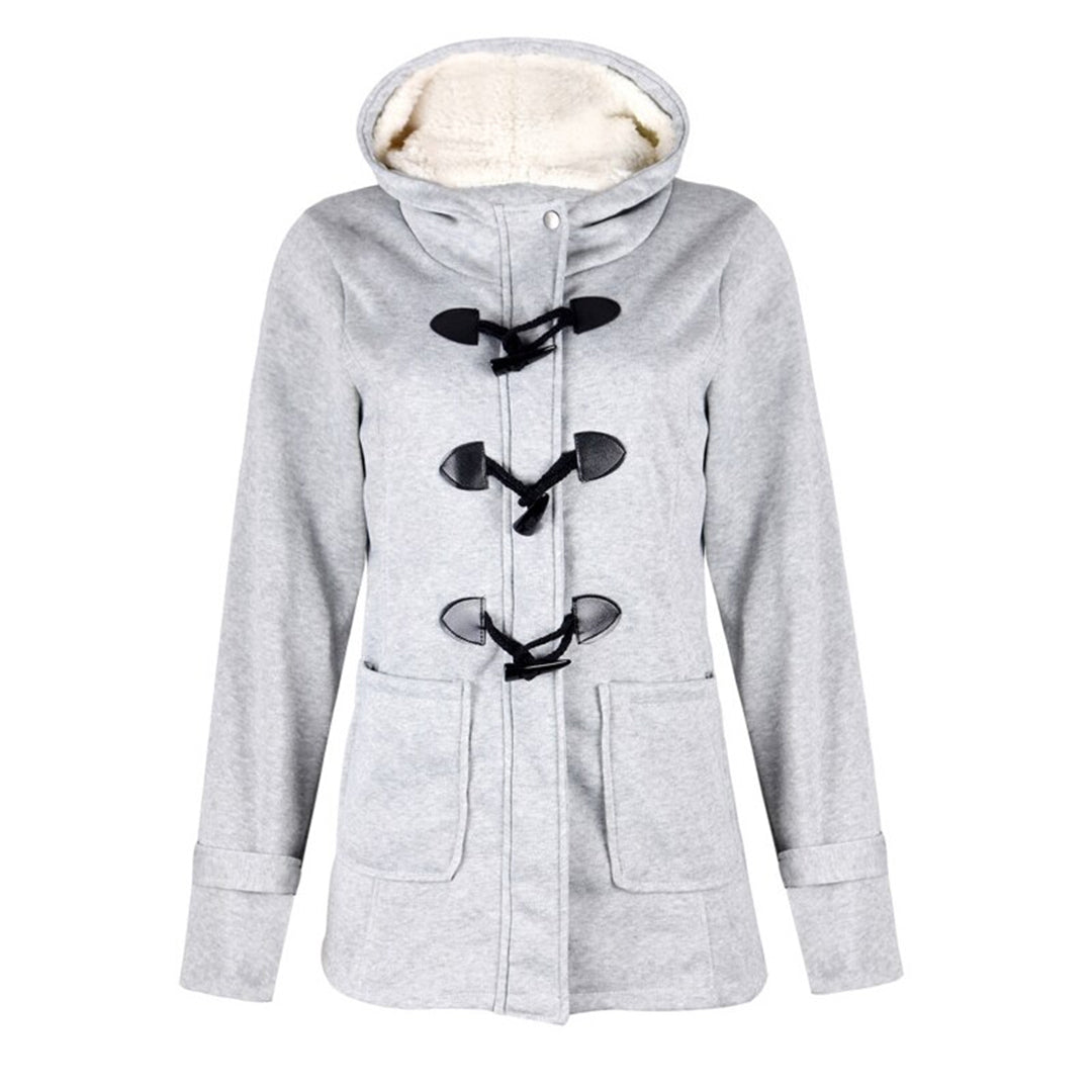 Samantha Long Hooded Winter Coat - Light Grey