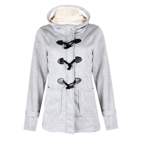 Samantha Long Hooded Winter Coat - Light Grey