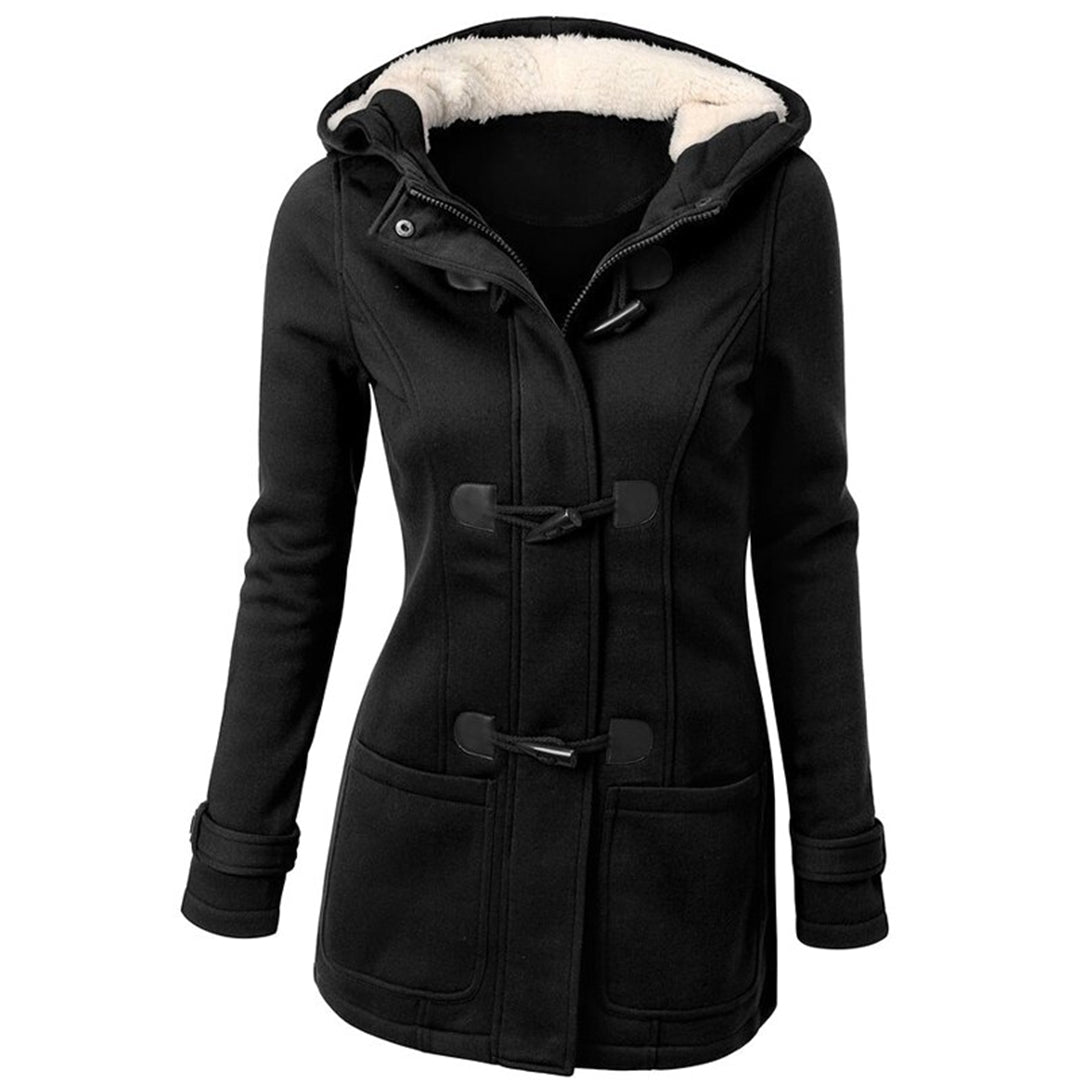 Samantha Long Hooded Winter Coat - Black