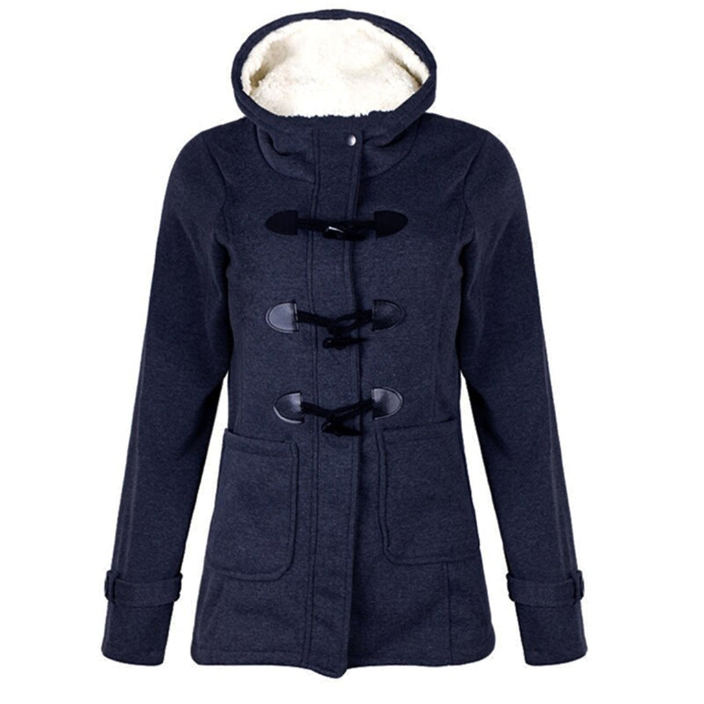 Samantha Long Hooded Winter Coat - Purple Blue
