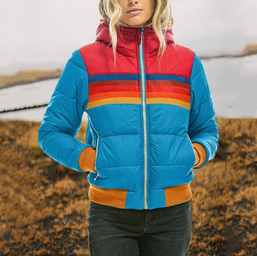 Eliza Quilted Print Jacket - Blue
