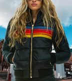 Eliza Quilted Print Jacket - Black