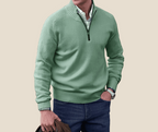 Luke Polished Zip-Up Sweater - Green