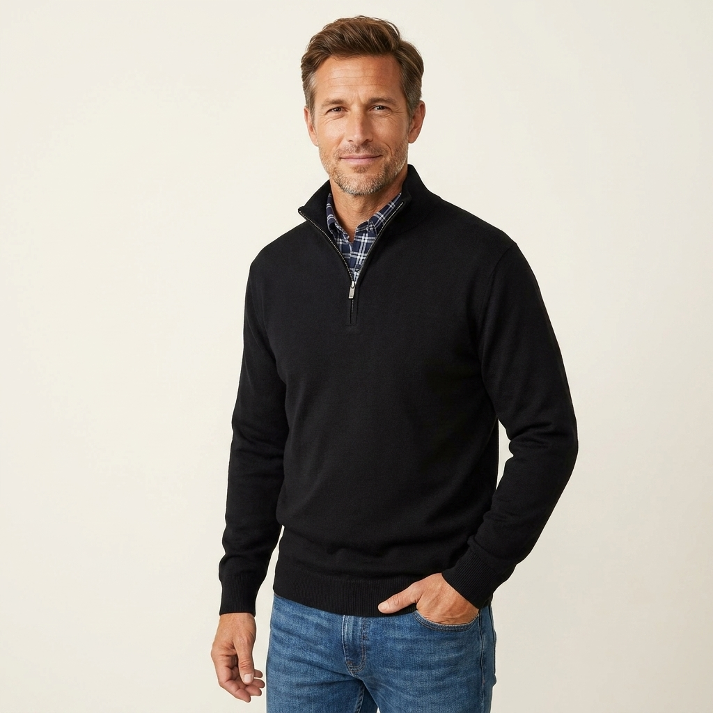 Luke Polished Zip-Up Sweater