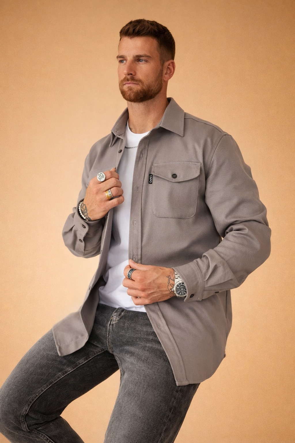 Hayden | Men's Button Front Overshirt Jacket