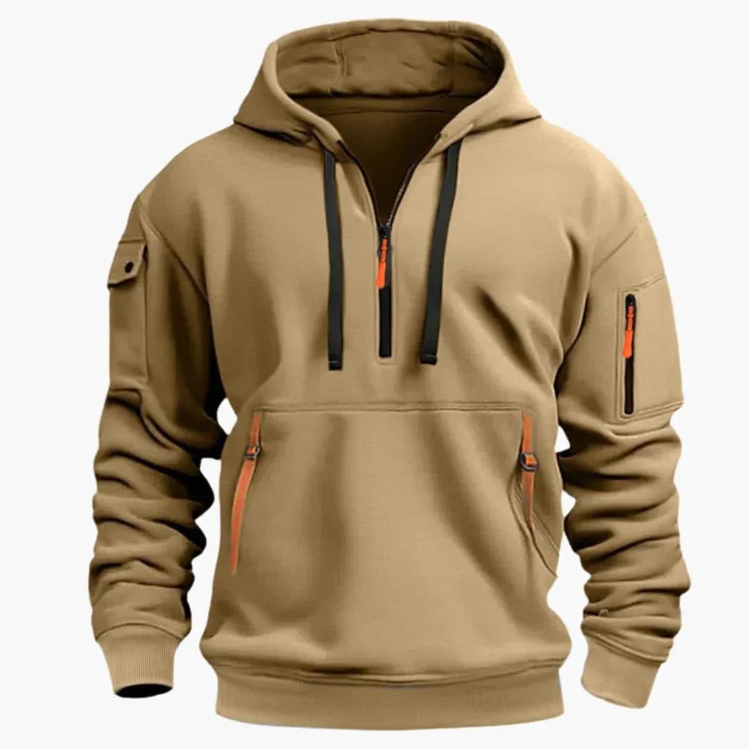 Declan | Men's Half-Zip Utility Hooded Hoodie