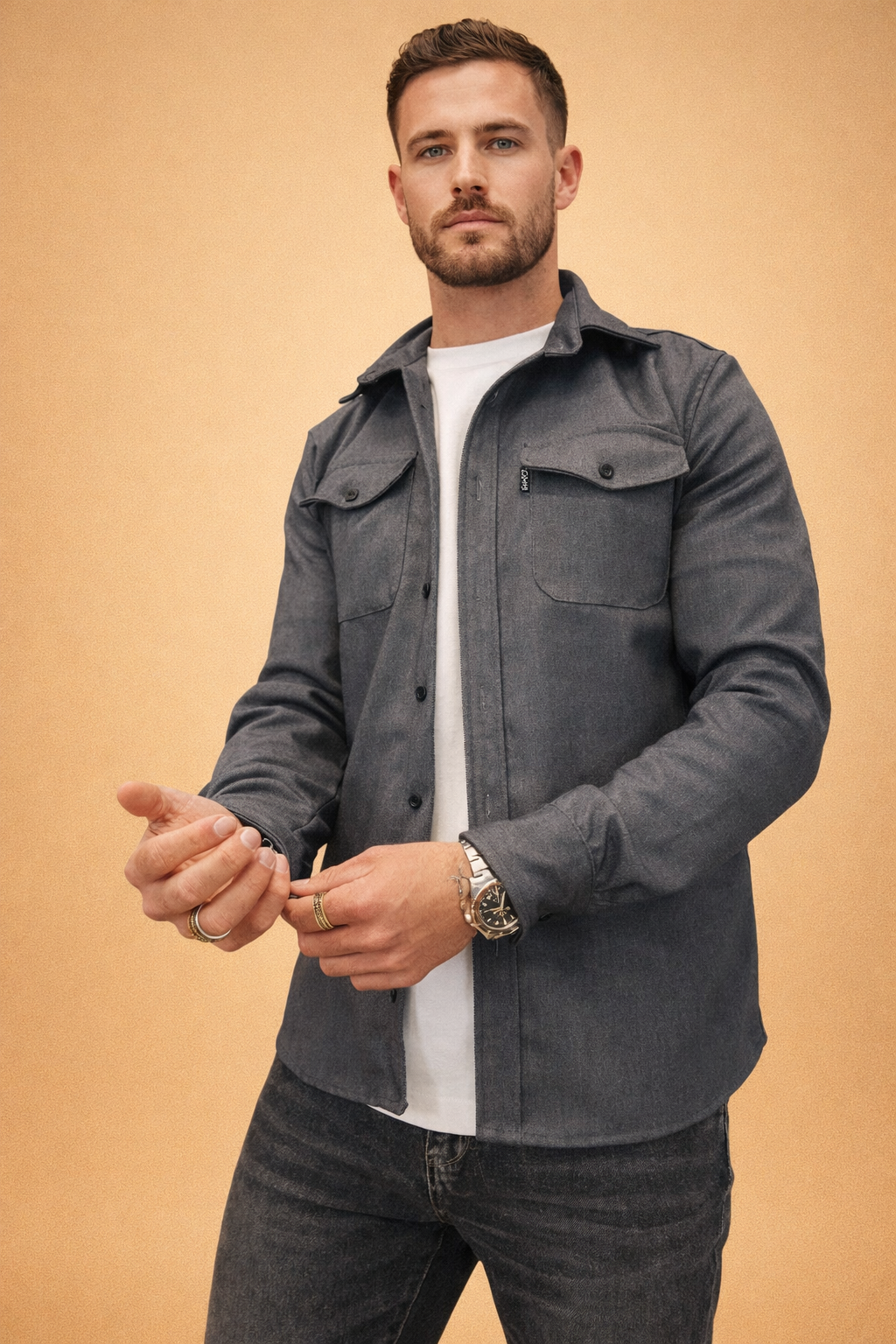 Hayden | Men's Button Front Overshirt Jacket