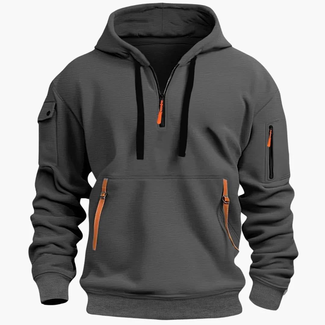 Declan | Men's Half-Zip Utility Hooded Hoodie