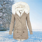 Annabelle Comfy Fur-Lined Jacket - Khaki