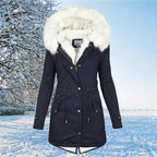 Annabelle Comfy Fur-Lined Jacket - Navy Blue