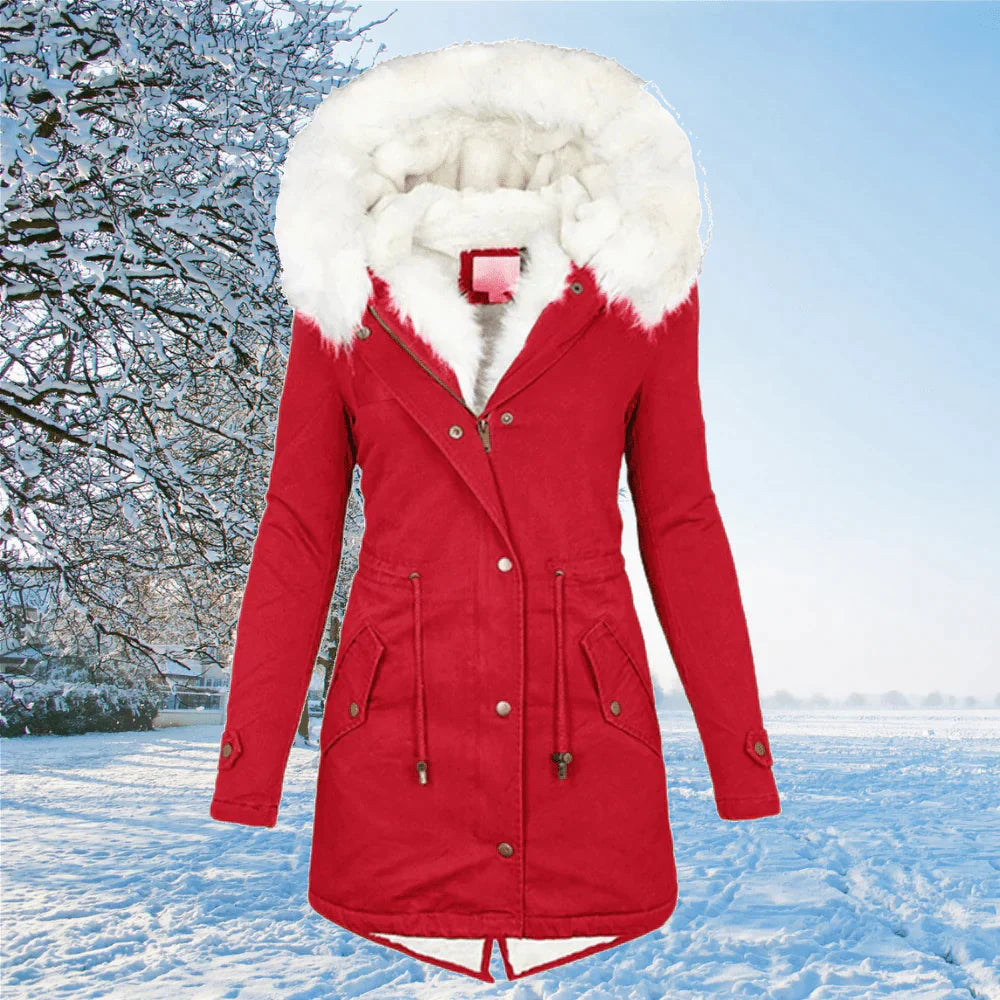 Annabelle Comfy Fur-Lined Jacket - Red