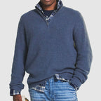 Joel Classic Zip Collar Sweater - Blue