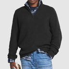 Joel Classic Zip Collar Sweater - Black